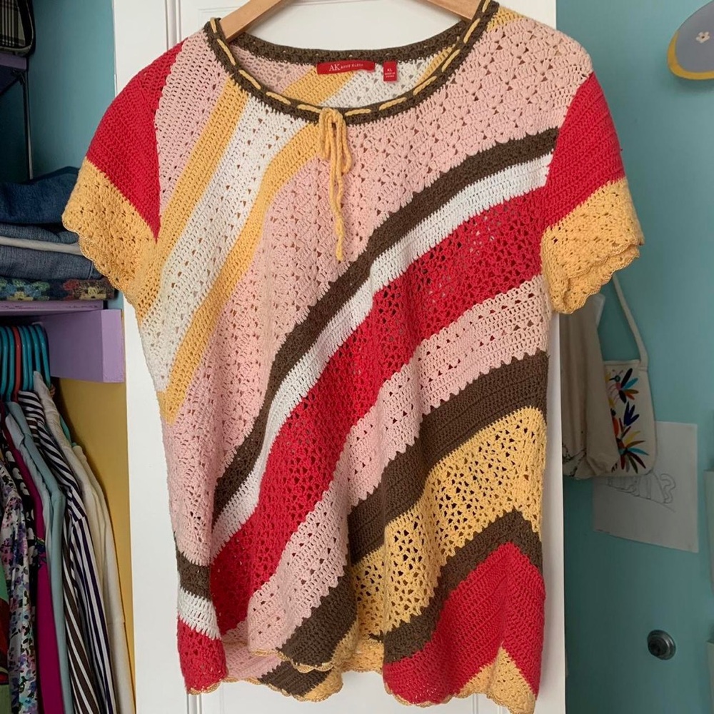 Gorgeous crochet top  Anne Klein  Size xl